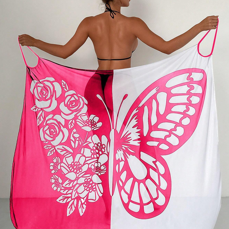 Kassara - Couverture de maillot de bain pour femmes avec motif papillon