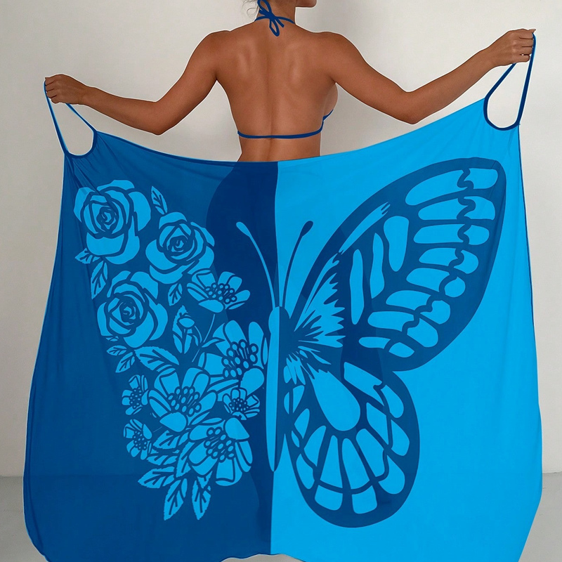 Kassara - Couverture de maillot de bain pour femmes avec motif papillon