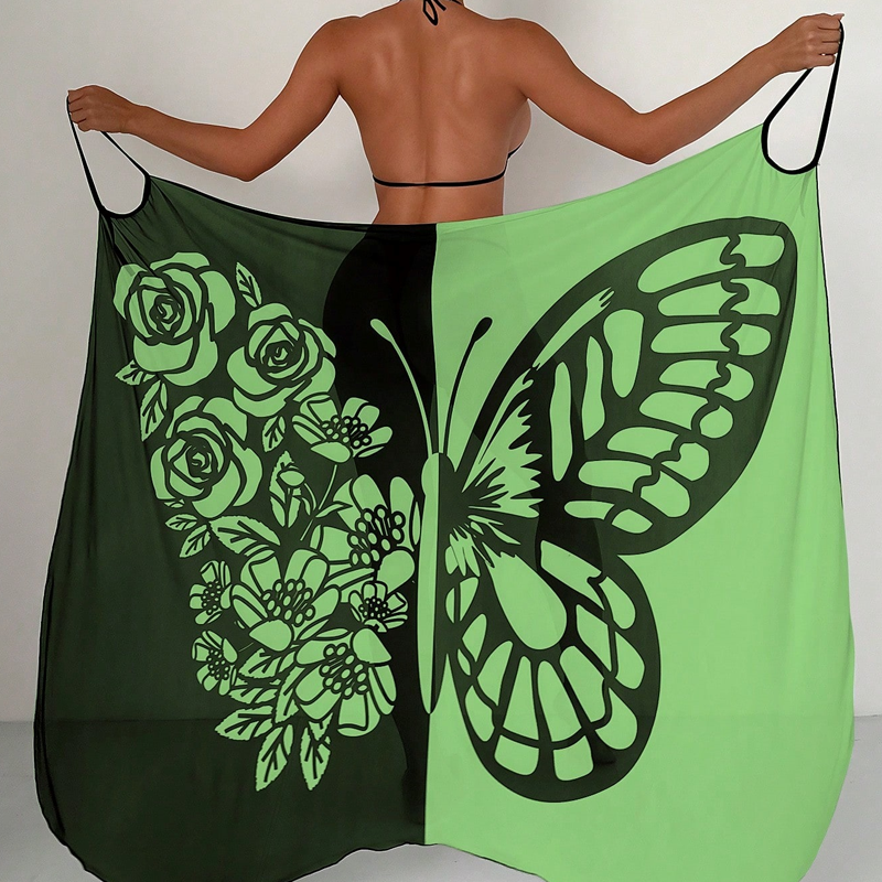 Kassara - Couverture de maillot de bain pour femmes avec motif papillon