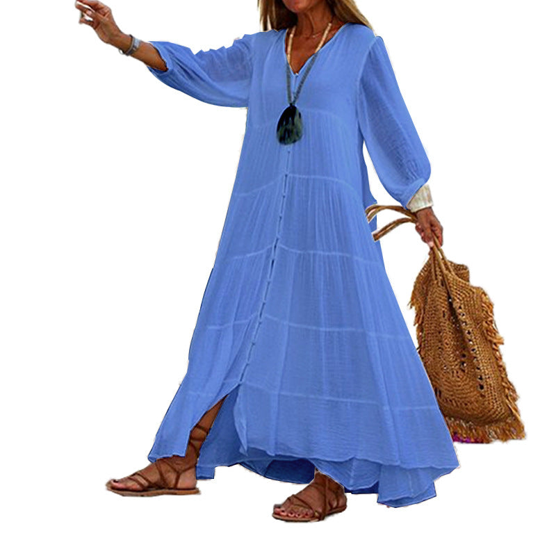 Lunariah - Robe maxi à décolleté en V pour femmes