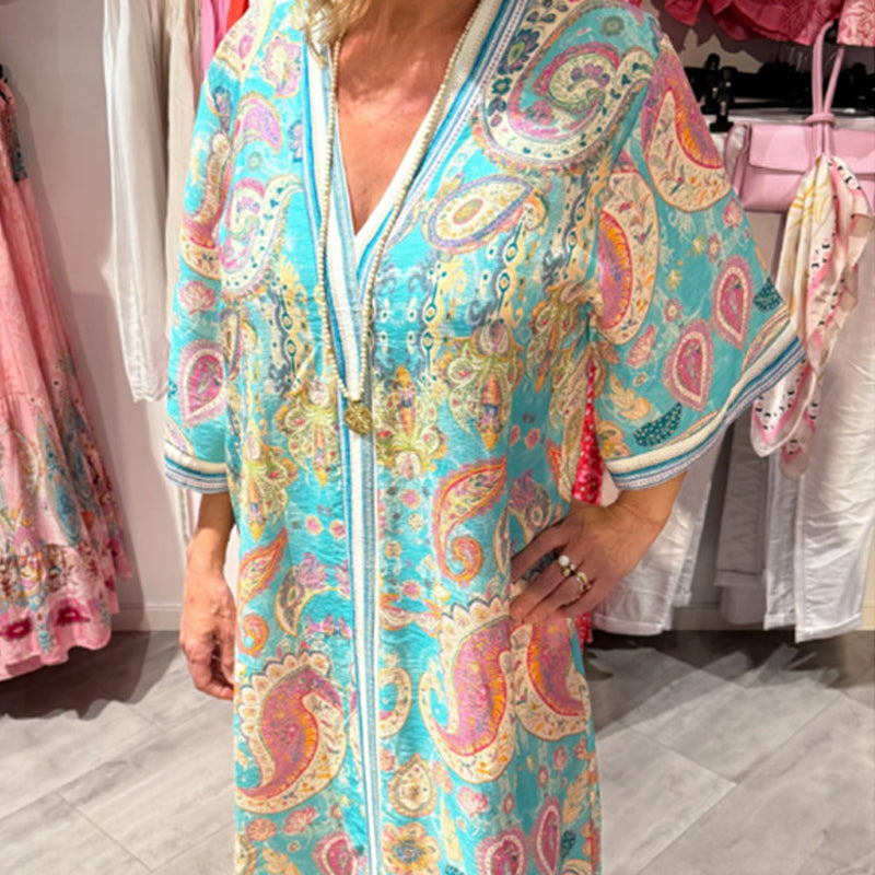 Naelina - Robe Confortable avec Imprimé Décontracté pour Femmes