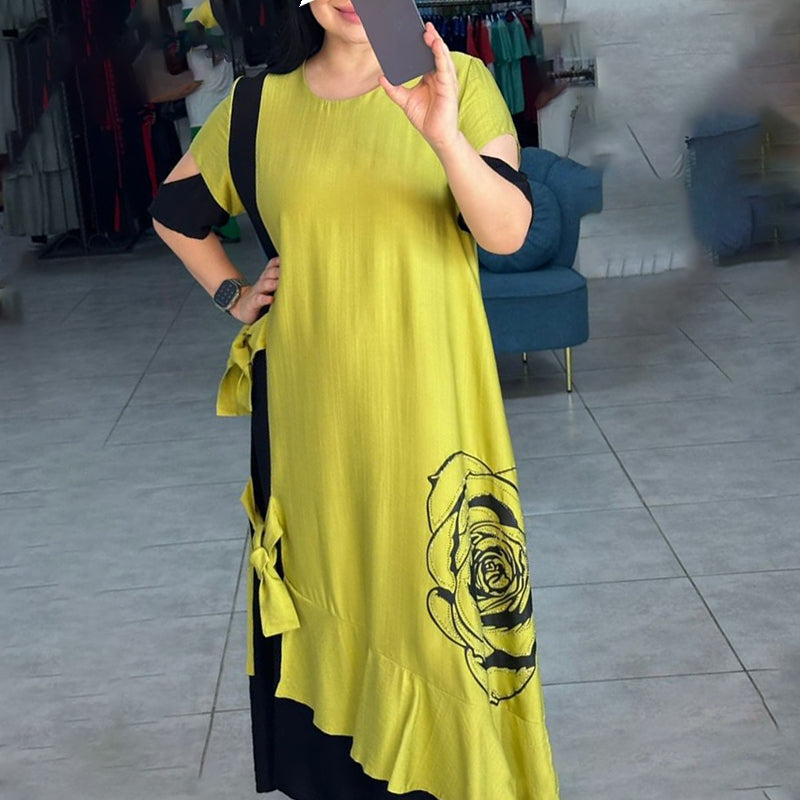 Hyelina - Robe Longue à Blocs de Couleur