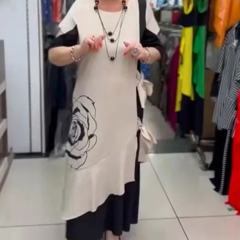 Hyelina - Robe Longue à Blocs de Couleur