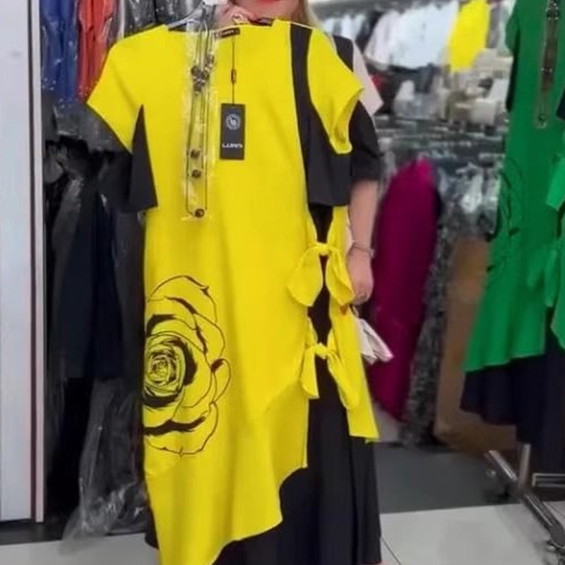 Hyelina - Robe Longue à Blocs de Couleur