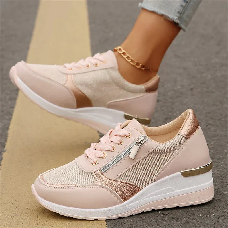 Pavrixa - Baskets Femme Confort Renforcé Zip Latéral Style Moderne