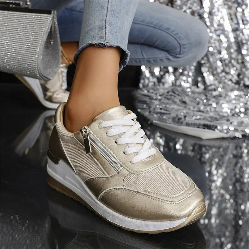 Pavrixa - Baskets Femme Confort Renforcé Zip Latéral Style Moderne