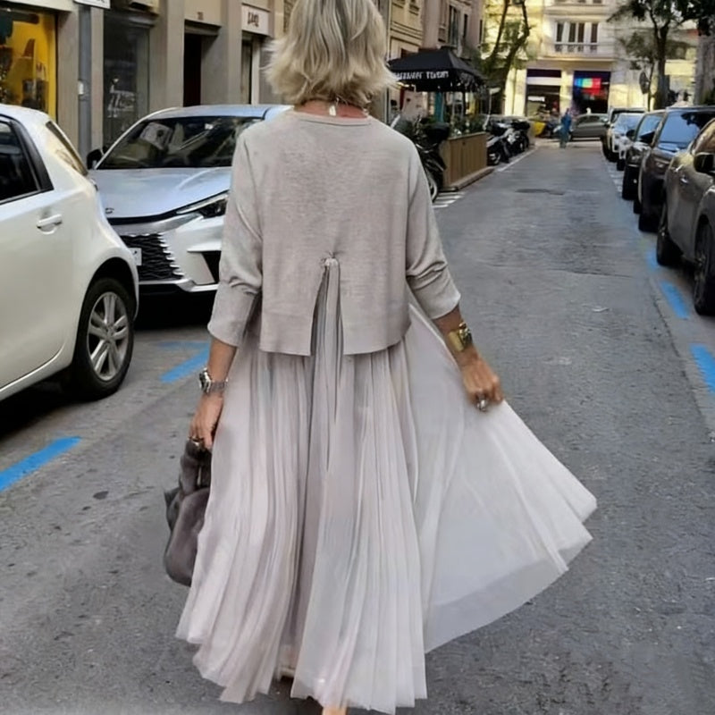 Sterre - Ensemble femme deux pièces avec robe plissée