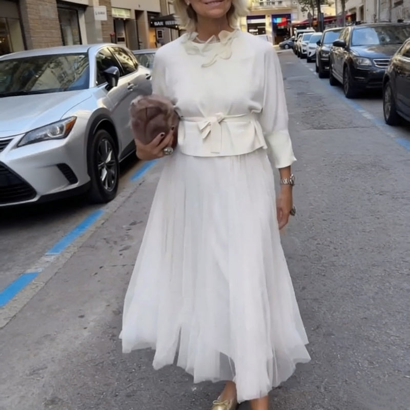 Sterre - Ensemble femme deux pièces avec robe plissée