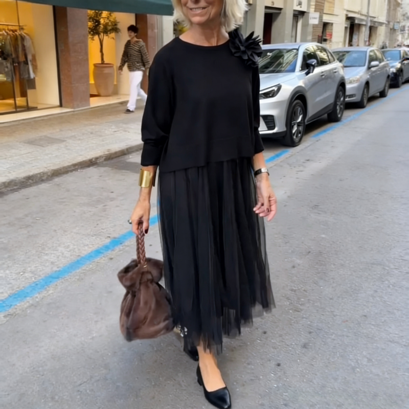 Sterre - Ensemble femme deux pièces avec robe plissée