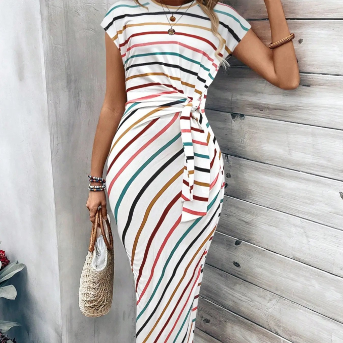 Joreliah - Robe moulante femme imprimé léopard avec drapé flatteur