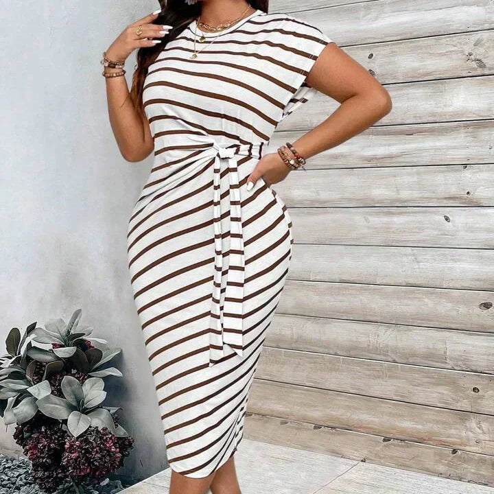 Joreliah - Robe moulante femme imprimé léopard avec drapé flatteur