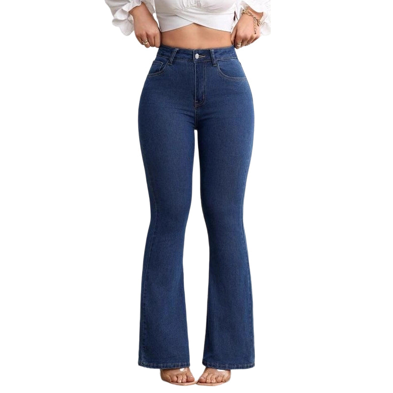 Evarixa - Jean Femme Taille Haute Évasé Coupe Flatteuse Silhouette Allongée