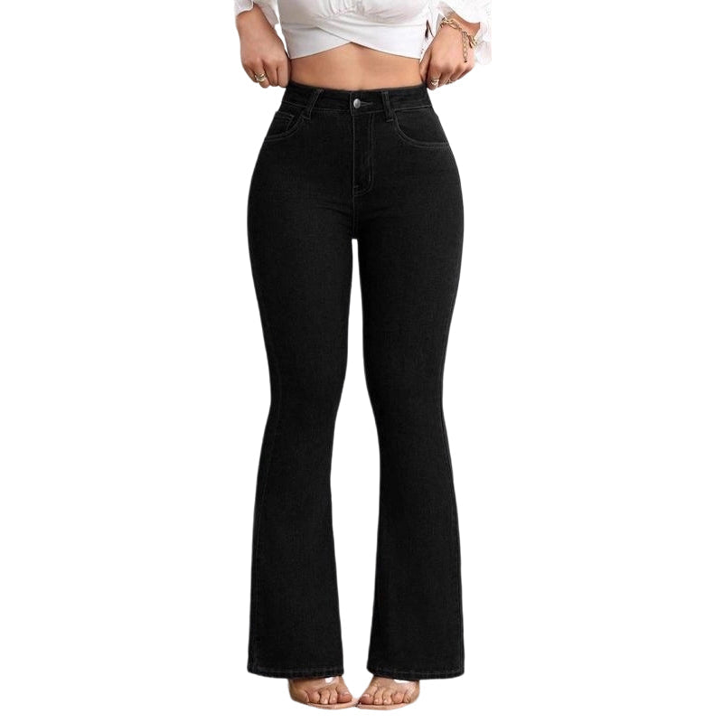 Evarixa - Jean Femme Taille Haute Évasé Coupe Flatteuse Silhouette Allongée