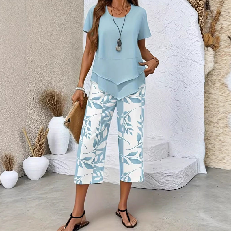 Myrizae - Ensemble Femme Deux Pièces Confort Léger Style Décontracté Été
