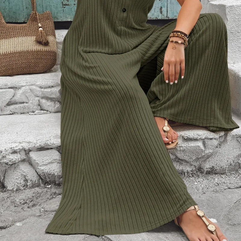 Azeloria - Combinaison femme sans manches à jambes larges avec poches