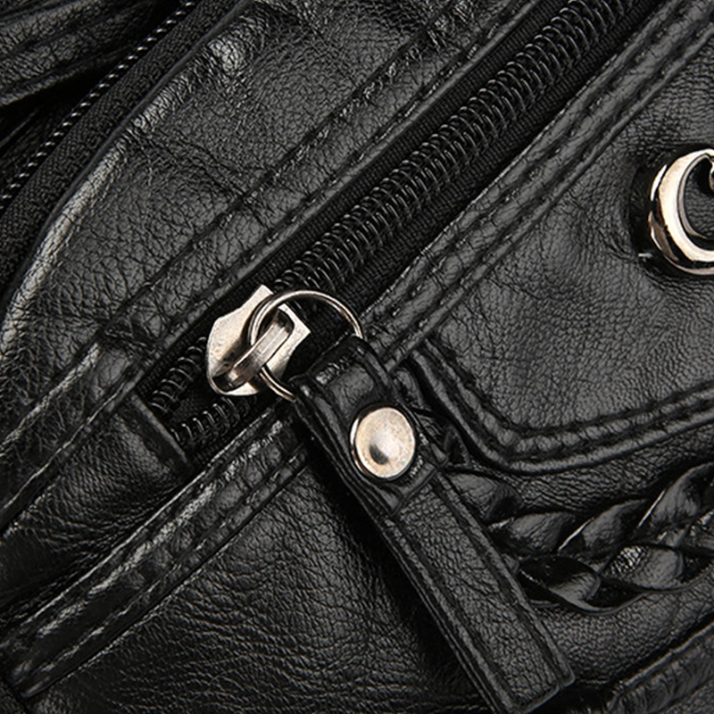 Quixelle - Sac bandoulière femme en cuir PU souple avec multiples poches
