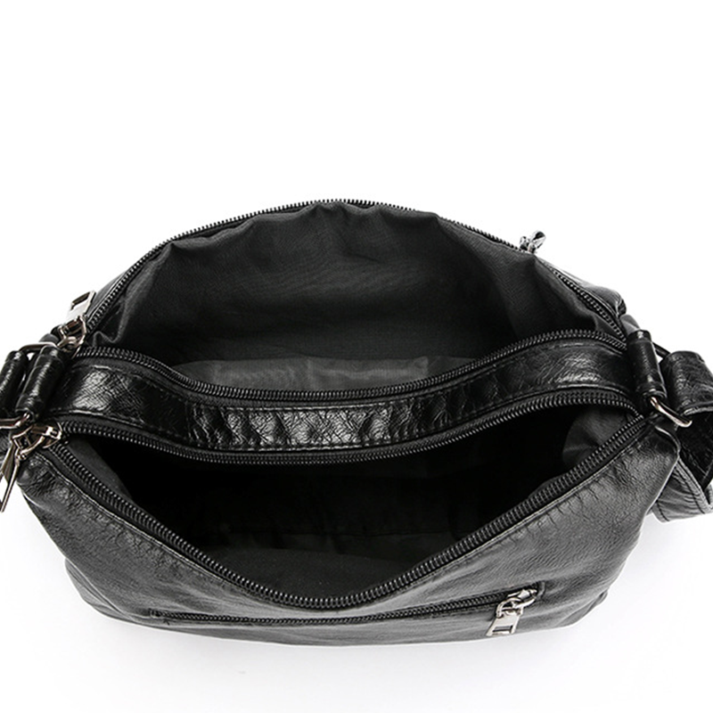 Quixelle - Sac bandoulière femme en cuir PU souple avec multiples poches