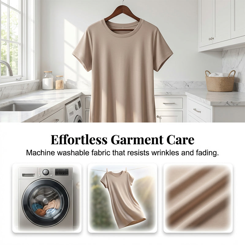 Tyverissa - Robe femme t-shirt midi décontractée avec poches latérales