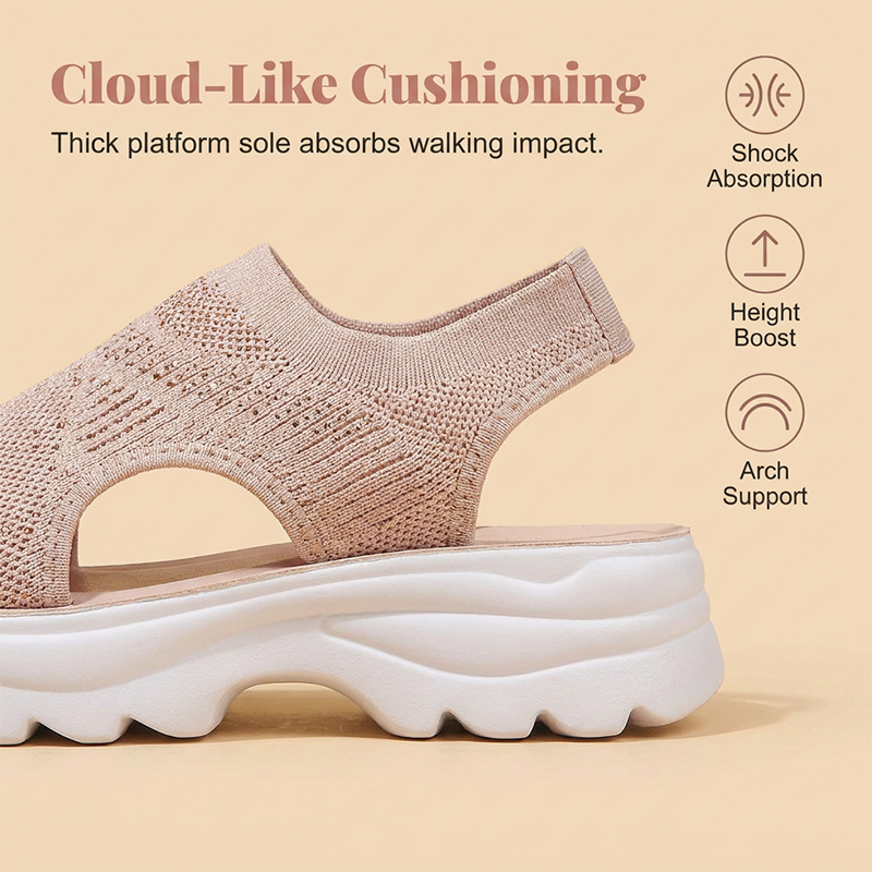 Tyressa - Sandales femme plateforme en maille respirante
