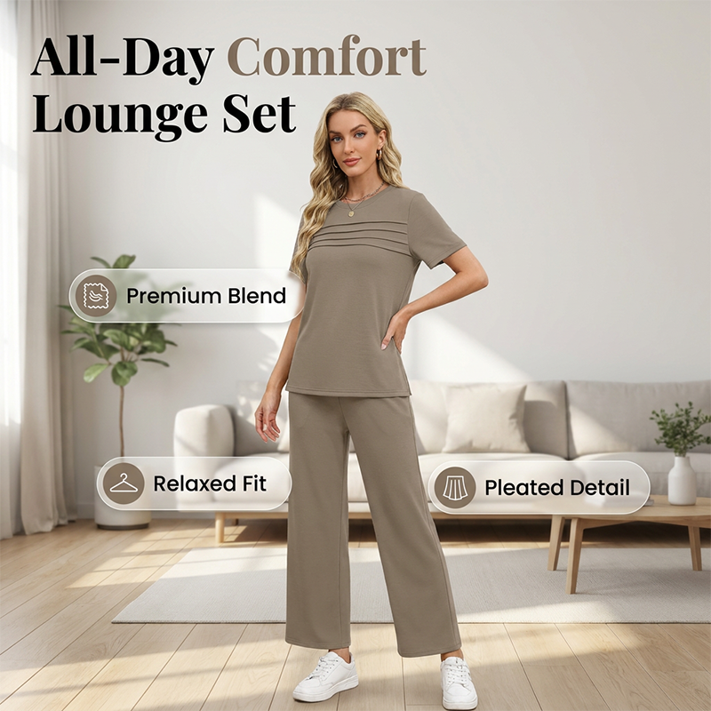 Liorenna - Ensemble femme décontracté deux pièces avec pantalon ample