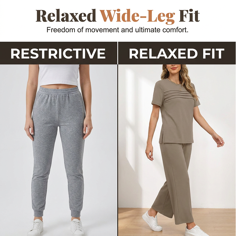 Liorenna - Ensemble femme décontracté deux pièces avec pantalon ample