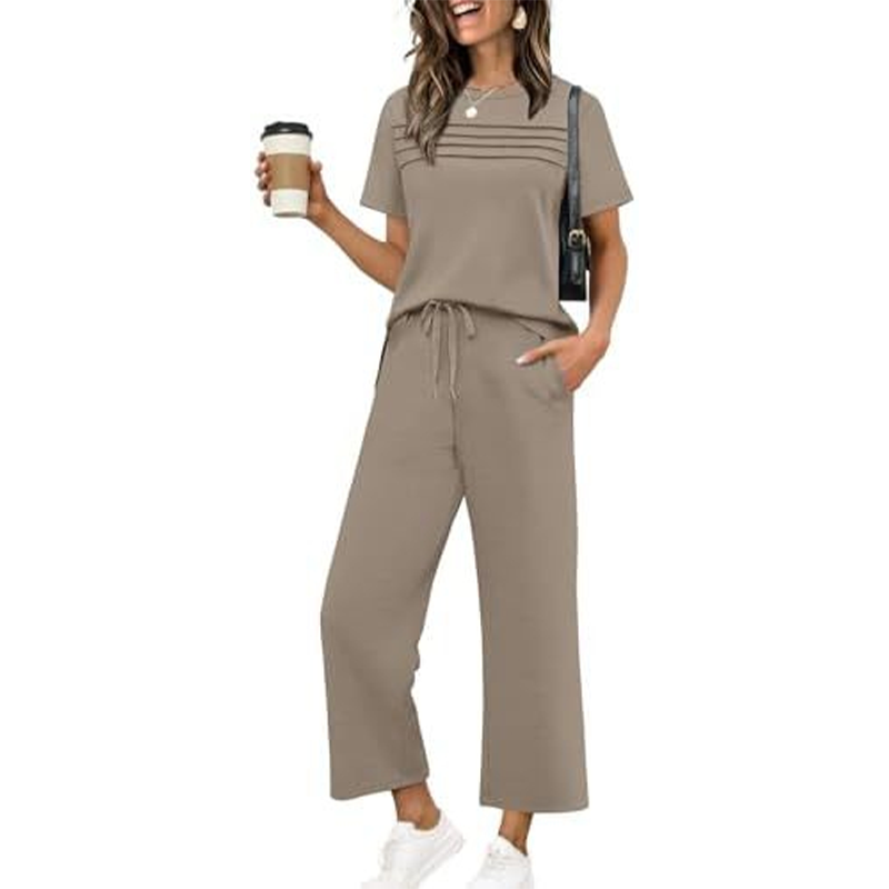 Liorenna - Ensemble femme décontracté deux pièces avec pantalon ample
