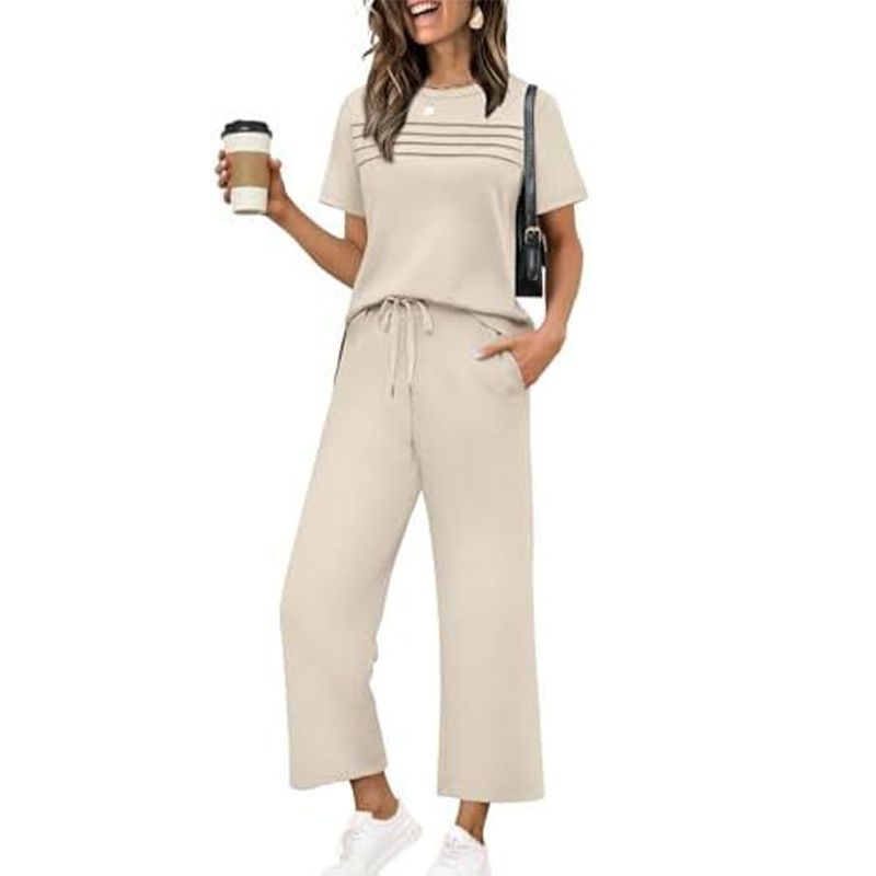 Liorenna - Ensemble femme décontracté deux pièces avec pantalon ample
