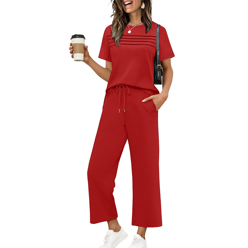 Liorenna - Ensemble femme décontracté deux pièces avec pantalon ample