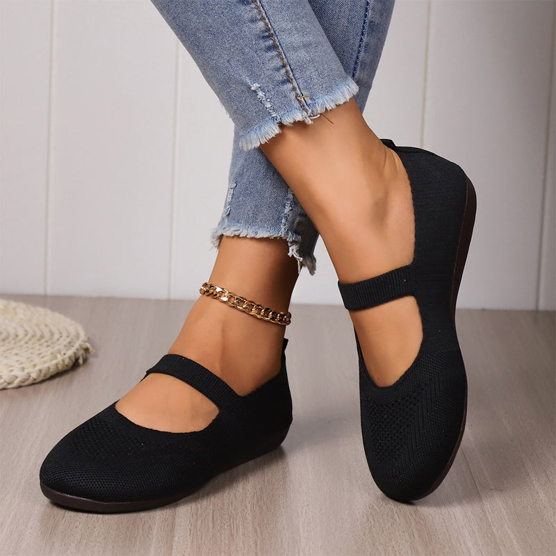Godelieve - Ballerines femme en maille respirante avec bride élastique