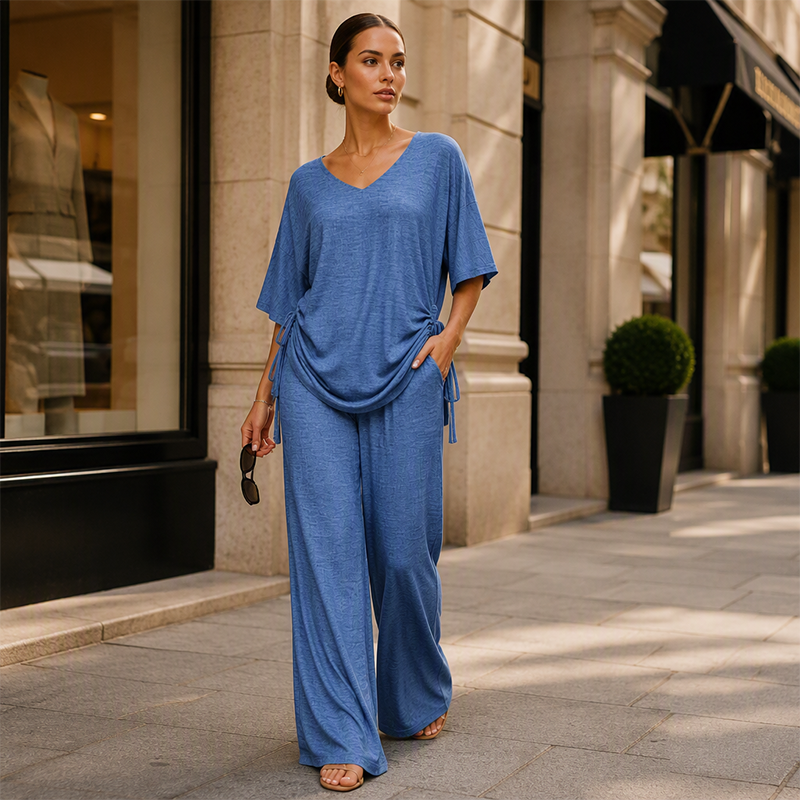 Svea - Ensemble femme deux pièces avec haut ajustable et pantalon fluide