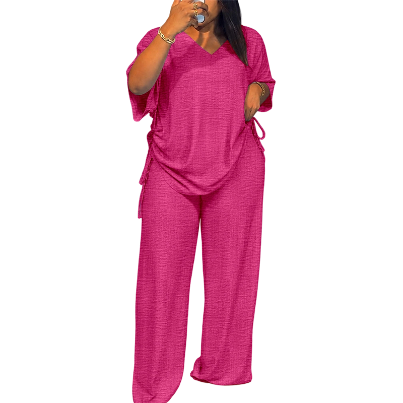 Svea - Ensemble femme deux pièces avec haut ajustable et pantalon fluide