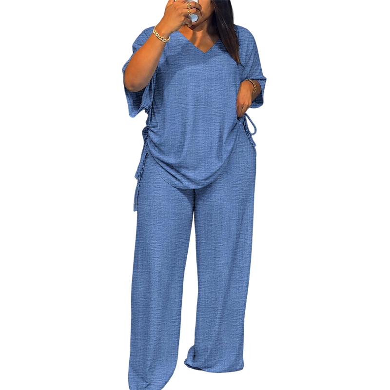 Svea - Ensemble femme deux pièces avec haut ajustable et pantalon fluide