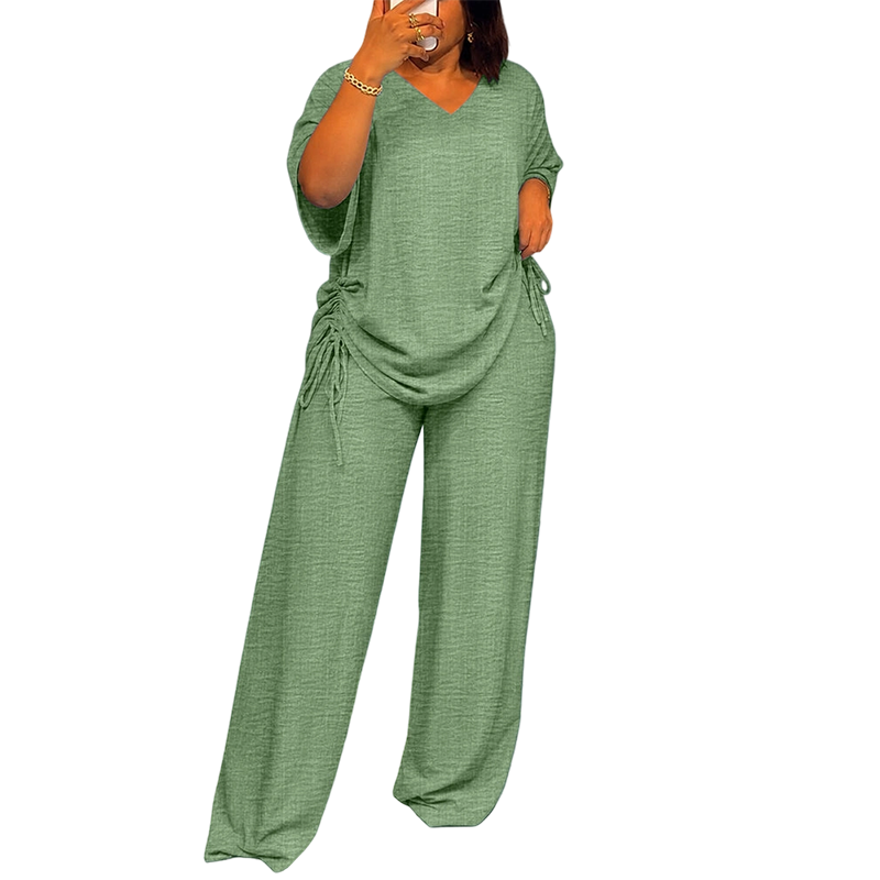 Svea - Ensemble femme deux pièces avec haut ajustable et pantalon fluide