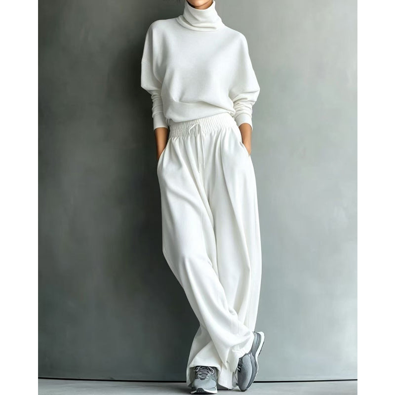 Ninon - Ensemble femme deux pièces avec col montant et pantalon fluide