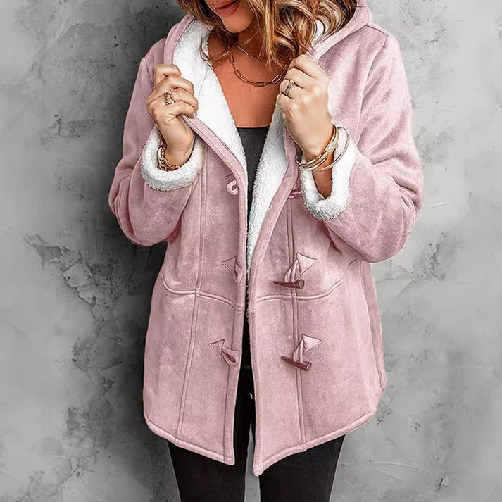 Maïlys - Manteau femme en suède synthétique avec capuche
