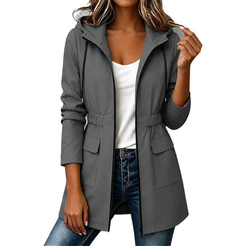 Klaartje - Veste femme imperméable à capuche pour ville et extérieur
