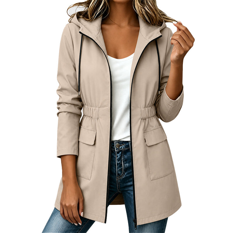 Klaartje - Veste femme imperméable à capuche pour ville et extérieur