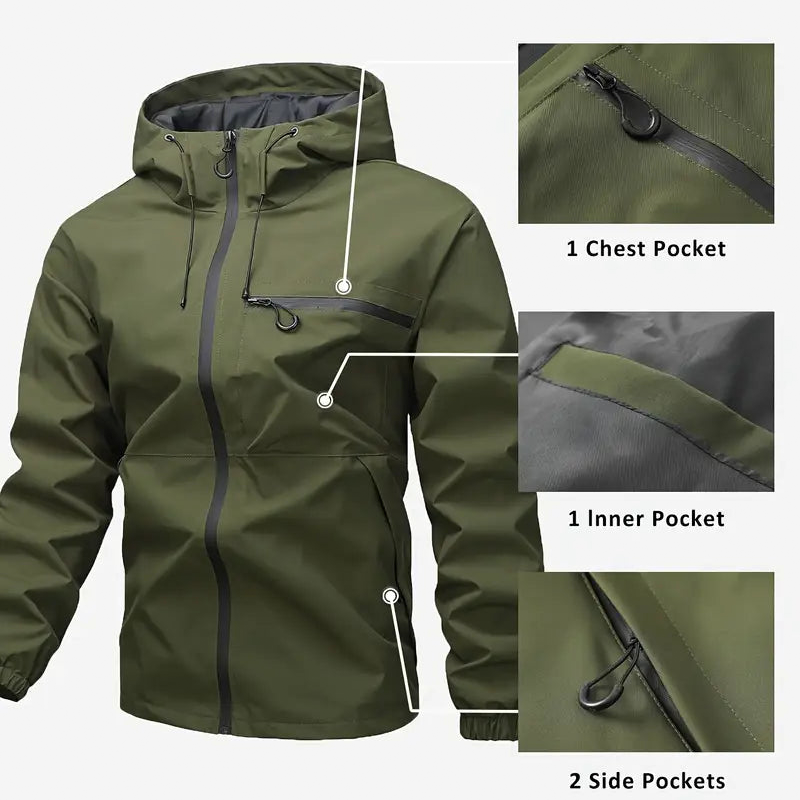 Leon - Veste imperméable homme avec poches multiples