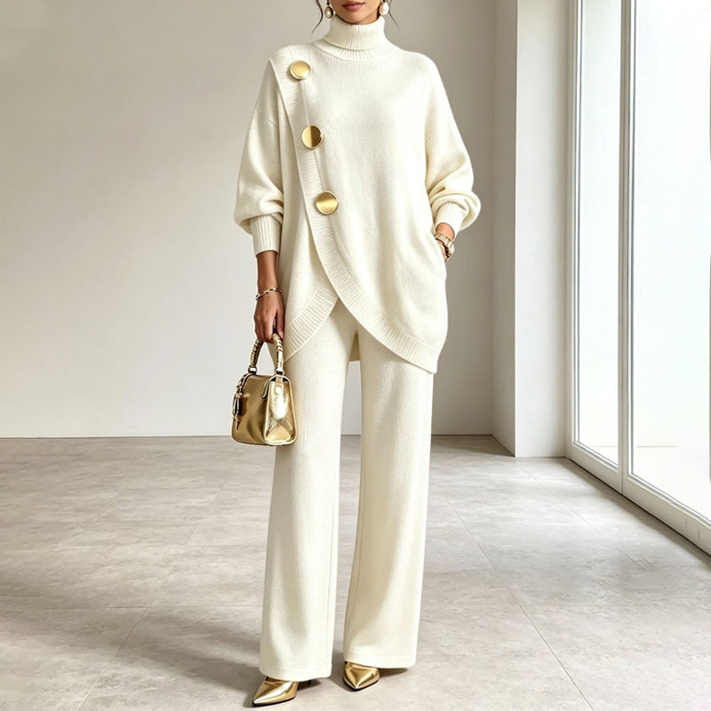 Zélinda - Ensemble femme maille avec pantalon large