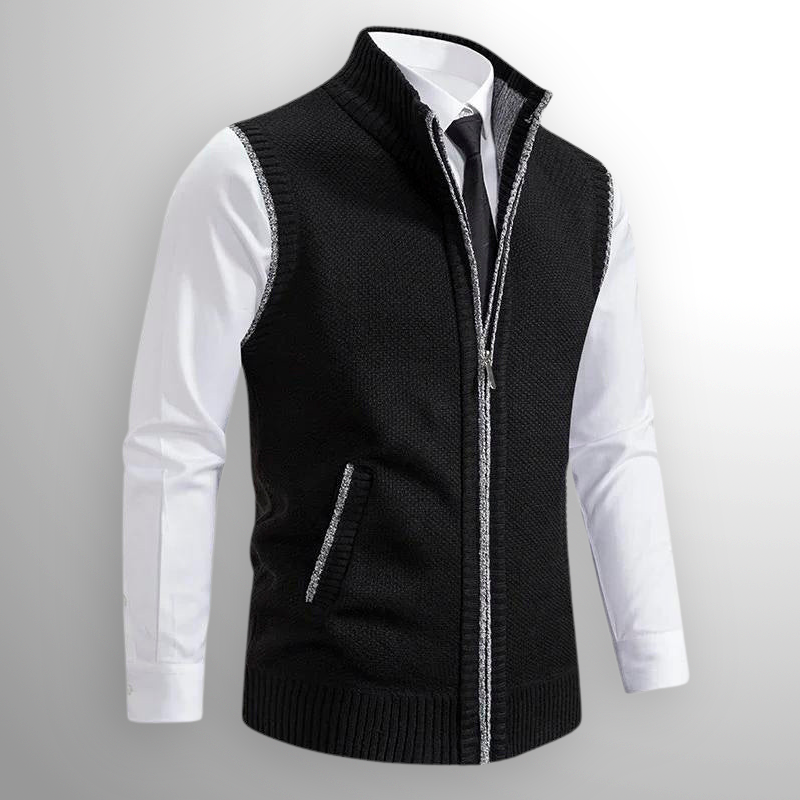 Gabriel - Gilet à Zip Intégral en Laine Mélangée