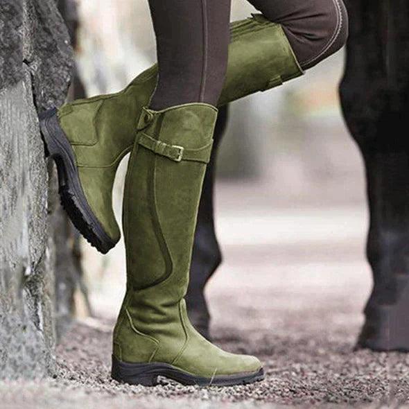 Averlina - Bottes d’Équitation en Cuir Imperméable