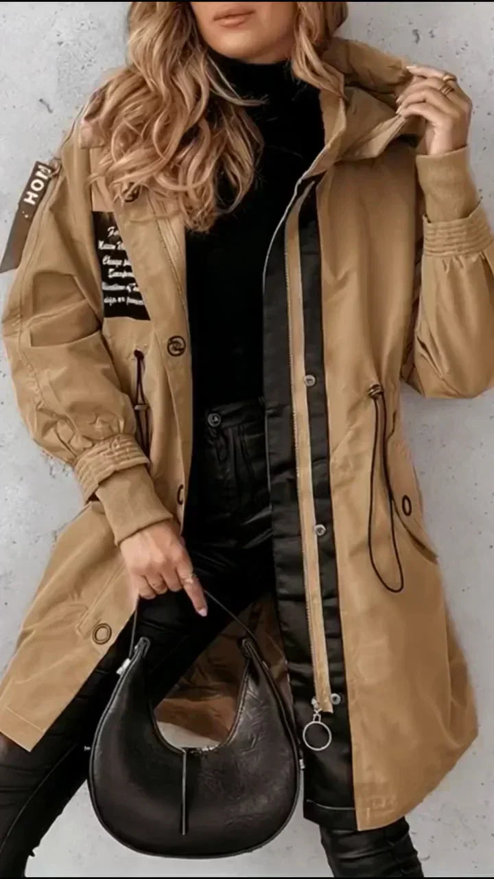 Delviane - Veste à Capuche pour Femme à Manches Longues