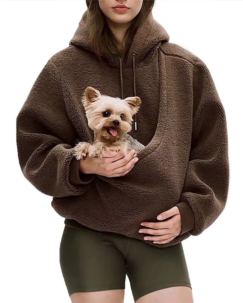 Seline - Sweat à capuche pour femme avec poche pour animal
