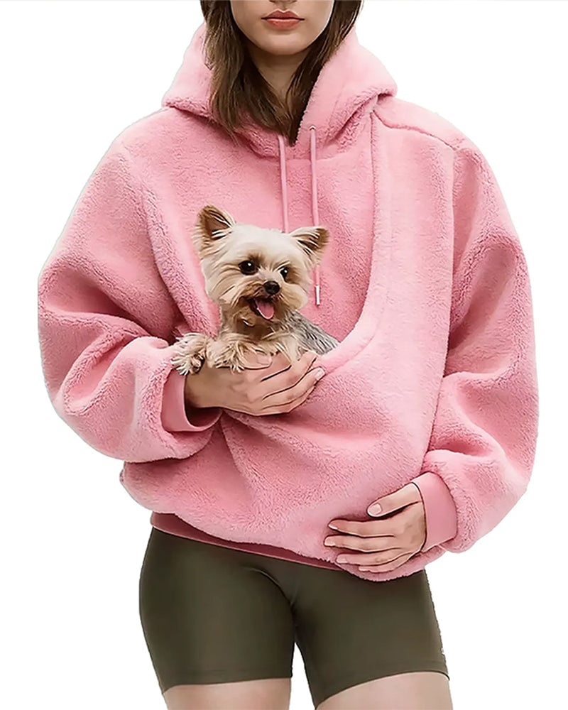 Seline - Sweat à capuche pour femme avec poche pour animal