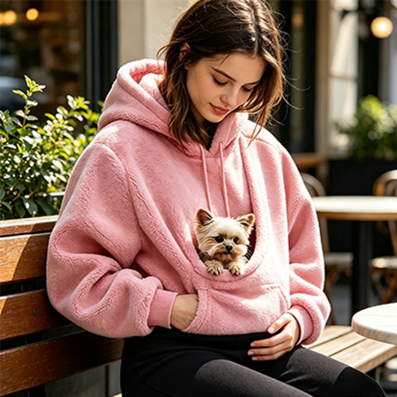Seline - Sweat à capuche pour femme avec poche pour animal