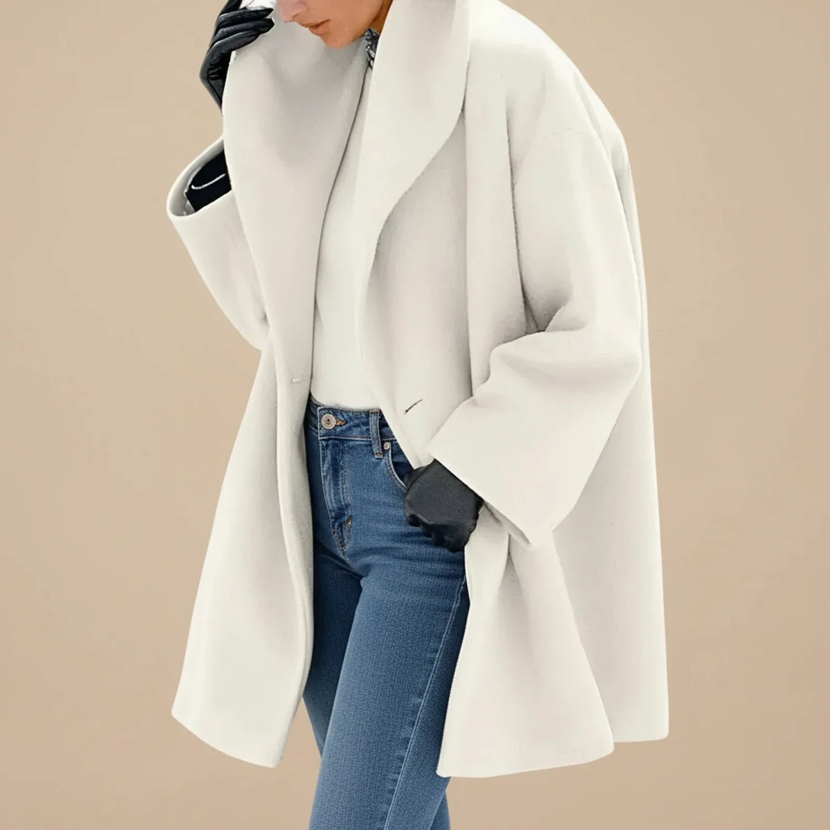 Marcelle - Manteau femme oversize mi-long à large col