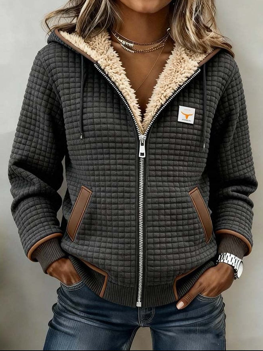Séraphine - Veste femme zippée à capuche avec doublure sherpa